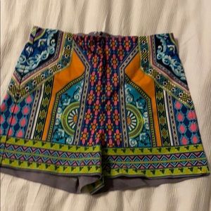 bright patterned shorts